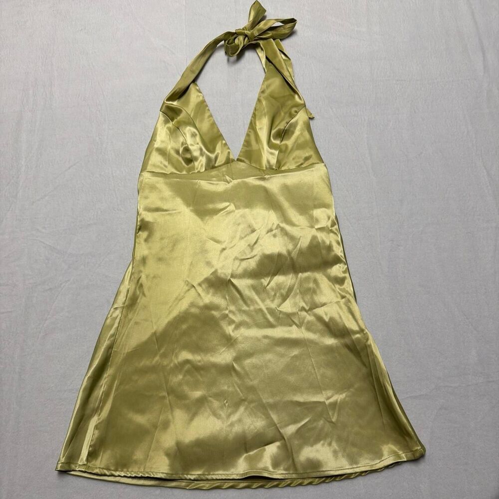 Zara Women's Green and Yellow Dress